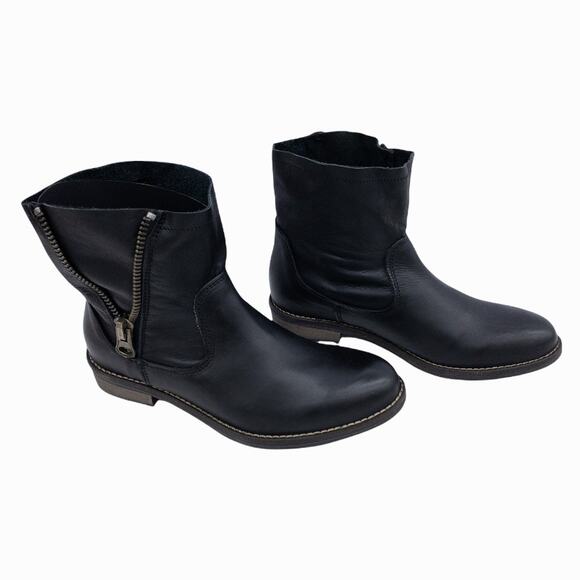 Bernie Mev Black Rodeo Leather Ankle Boots Booties US 6.5 7 EU 37 - Picture 2 of 12